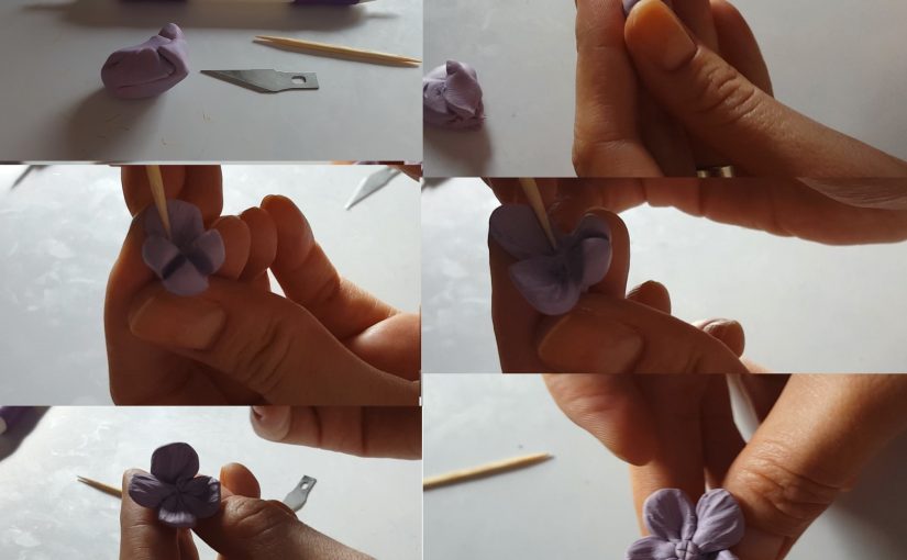 polymer clay hydrangea flower – DYI step by step tutorial