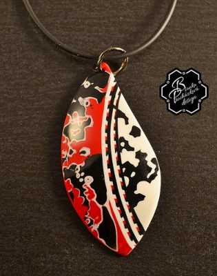 Polymer clay Mokume Gane necklace ideas