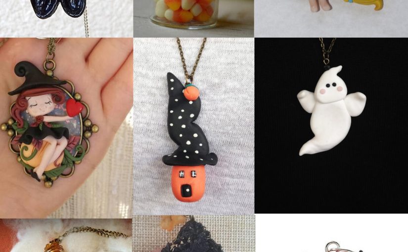 Polymer clay Halloween pendants and necklaces ideas