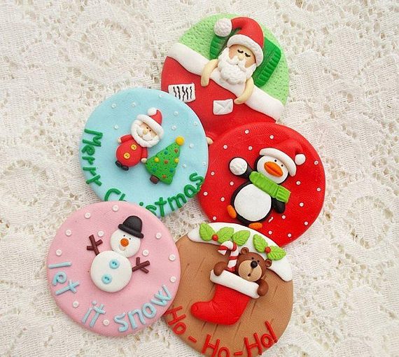 Polymer clay Christmas jewelry collection