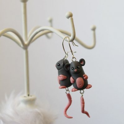 Polymer clay animals earrings