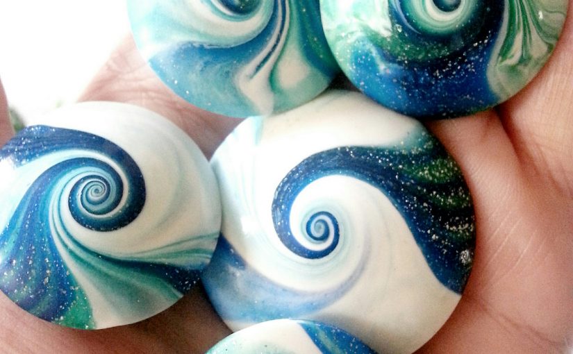 Polymer clay lentil beads