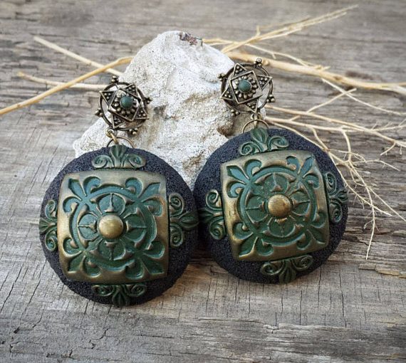 Polymer clay bohemian jewelry