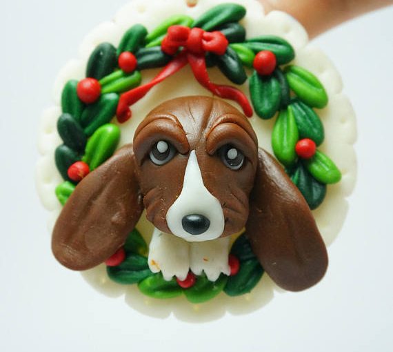 Polymer clay Christmas ornaments for cat or dogs lovers