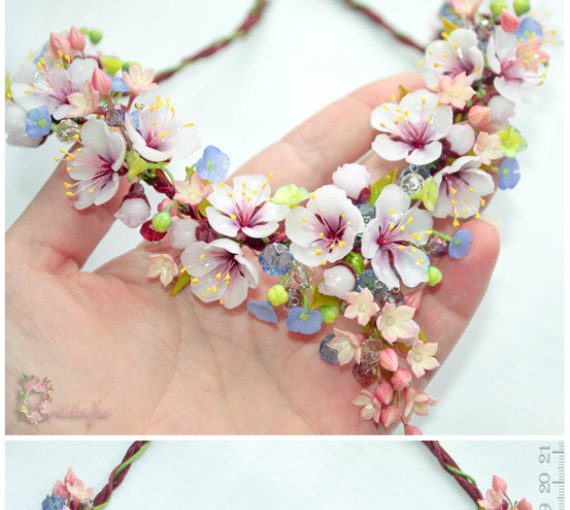 Polymer clay floral necklace ideas