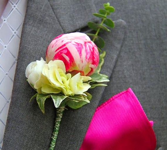 Polymer clay wedding boutonniere