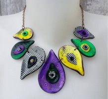 Colorful polymer clay necklace