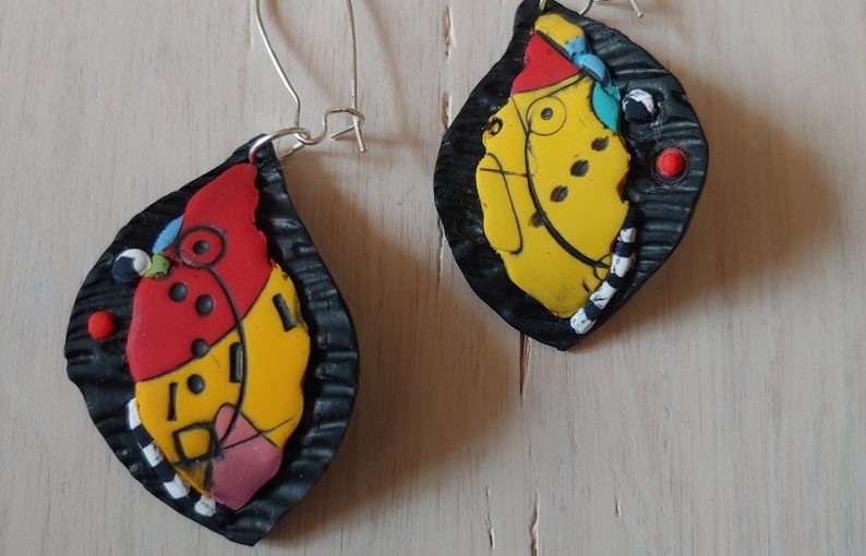 Picasso inspired polymer clay jewelry