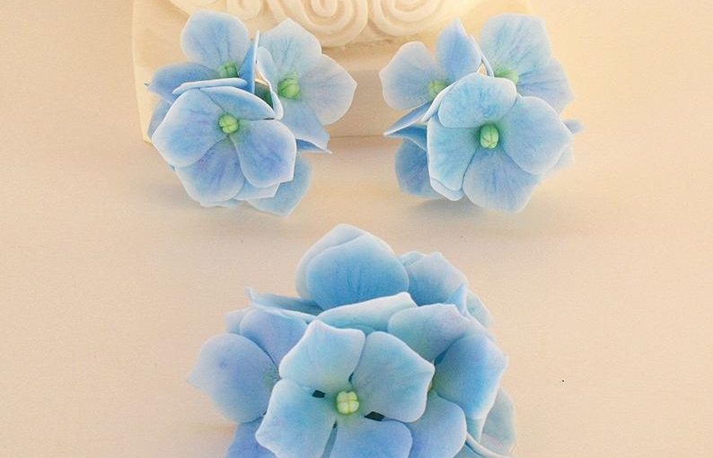 Polymer clay Hydrangeas jewelry