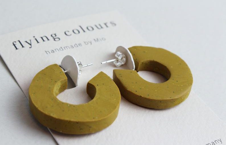 Polymer clay olive earrings